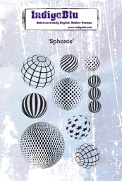 Spheres A6 Red Rubber Stamp by Kay Halliwell-Sutton